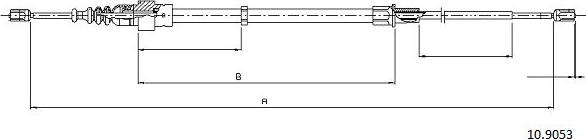 Cabor 10.9053 - Тросик, cтояночный тормоз autospares.lv