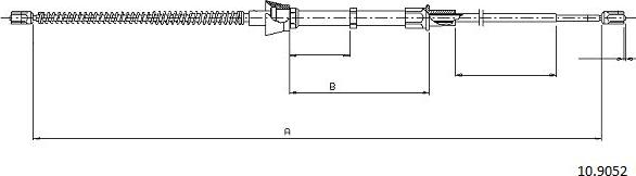 Cabor 10.9052 - Тросик, cтояночный тормоз autospares.lv