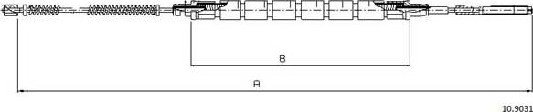 Cabor 10.9031 - Тросик, cтояночный тормоз autospares.lv