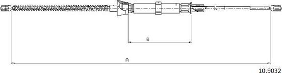 Cabor 10.9032 - Тросик, cтояночный тормоз autospares.lv