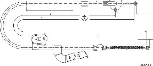 Cabor 10.4511 - Тросик, cтояночный тормоз autospares.lv