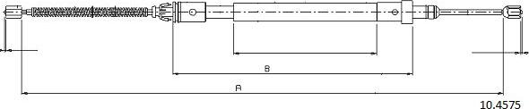 Cabor 10.4575 - Тросик, cтояночный тормоз autospares.lv