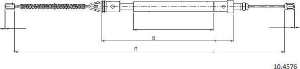 Cabor 10.4576 - Тросик, cтояночный тормоз autospares.lv