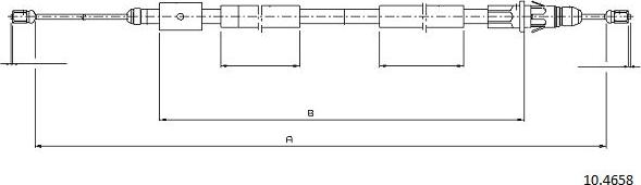 Cabor 10.4658 - Тросик, cтояночный тормоз autospares.lv