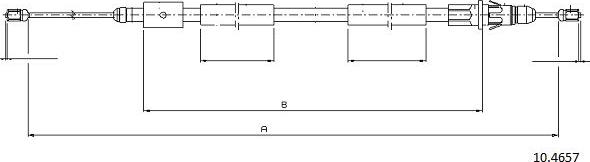 Cabor 10.4657 - Тросик, cтояночный тормоз autospares.lv