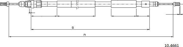 Cabor 10.4661 - Тросик, cтояночный тормоз autospares.lv