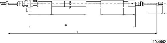 Cabor 10.4662 - Тросик, cтояночный тормоз autospares.lv