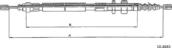 Cabor 10.4683 - Тросик, cтояночный тормоз autospares.lv