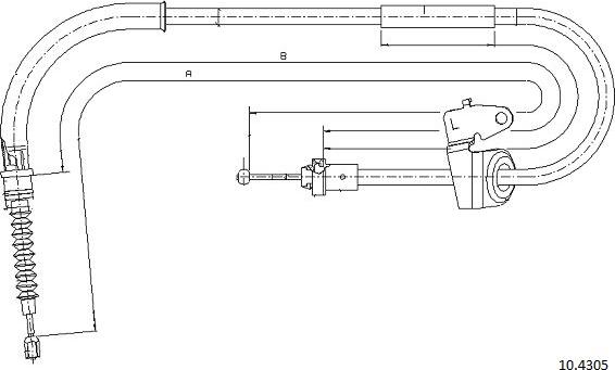 Cabor 10.4305 - Тросик, cтояночный тормоз autospares.lv