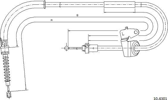 Cabor 10.4301 - Тросик, cтояночный тормоз autospares.lv