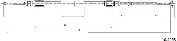 Cabor 10.4268 - Тросик, cтояночный тормоз autospares.lv