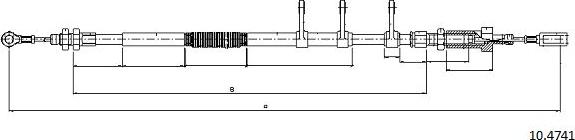 Cabor 10.4741 - Тросик, cтояночный тормоз autospares.lv