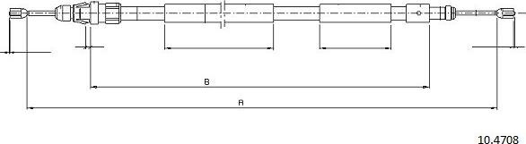 Cabor 10.4708 - Тросик, cтояночный тормоз autospares.lv