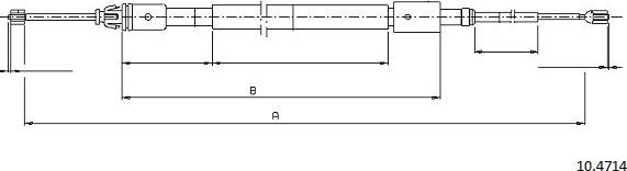 Cabor 10.4714 - Тросик, cтояночный тормоз autospares.lv