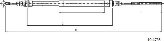 Cabor 10.4735 - Тросик, cтояночный тормоз autospares.lv