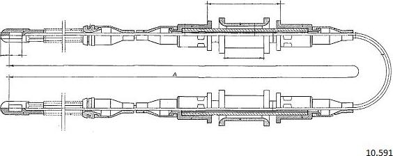 Cabor 10.591 - Тросик, cтояночный тормоз autospares.lv