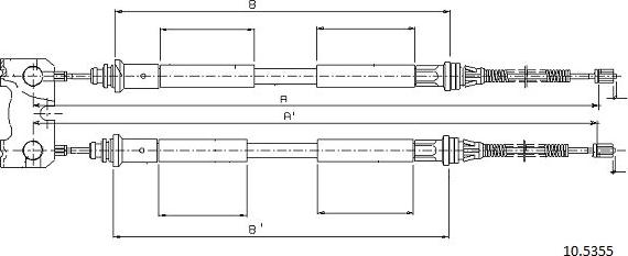 Cabor 10.5355 - Тросик, cтояночный тормоз autospares.lv
