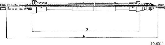 Cabor 10.6011 - Тросик, cтояночный тормоз autospares.lv