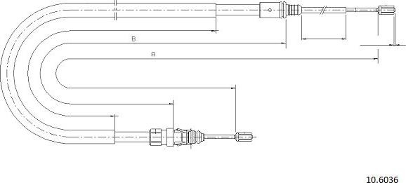 Cabor 10.6036 - Тросик, cтояночный тормоз autospares.lv