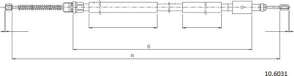 Cabor 10.6031 - Тросик, cтояночный тормоз autospares.lv