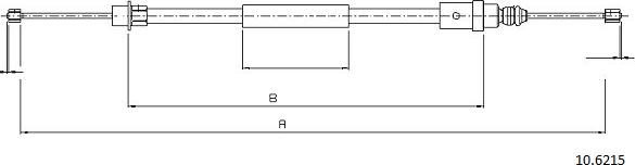 Cabor 10.6215 - Тросик, cтояночный тормоз autospares.lv