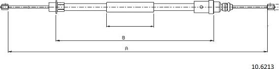 Cabor 10.6213 - Тросик, cтояночный тормоз autospares.lv