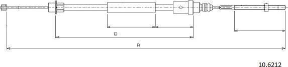 Cabor 10.6212 - Тросик, cтояночный тормоз autospares.lv