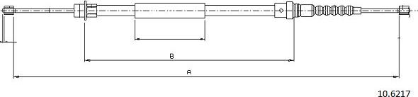 Cabor 10.6217 - Тросик, cтояночный тормоз autospares.lv