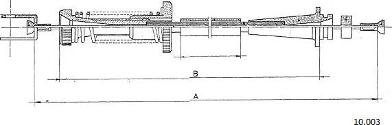 Cabor 10.003 - Тросик газа autospares.lv