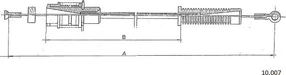 Cabor 10.007 - Тросик газа autospares.lv