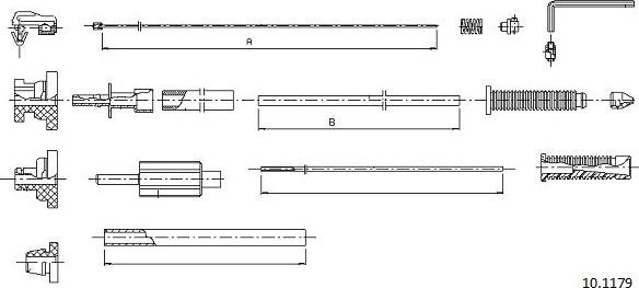 Cabor 10.1179 - Тросик газа autospares.lv