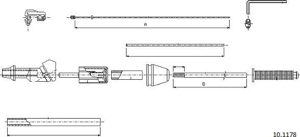 Cabor 10.1178 - Тросик газа autospares.lv