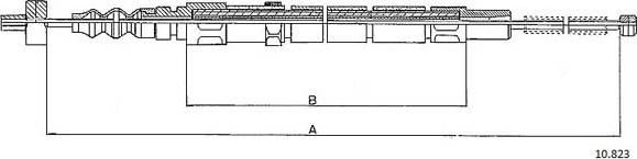 Cabor 10.823 - Тросик, cтояночный тормоз autospares.lv