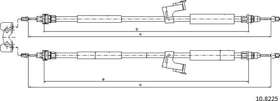 Cabor 10.8225 - Тросик, cтояночный тормоз autospares.lv