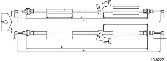 Cabor 10.8227 - Тросик, cтояночный тормоз autospares.lv