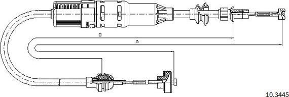 Cabor 10.3445 - Трос, управление сцеплением autospares.lv