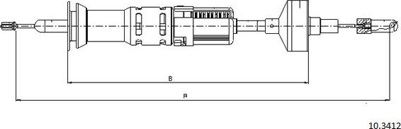 Cabor 10.3412 - Трос, управление сцеплением autospares.lv