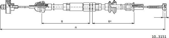 Cabor 10.3151 - Трос, управление сцеплением autospares.lv