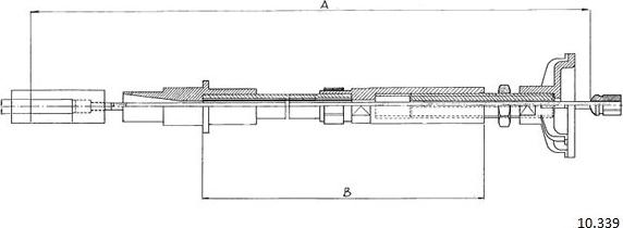Cabor 10.339 - Трос, управление сцеплением autospares.lv