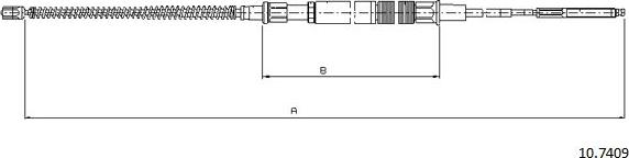 Cabor 10.7409 - Тросик, cтояночный тормоз autospares.lv