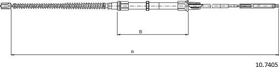 Cabor 10.7405 - Тросик, cтояночный тормоз autospares.lv