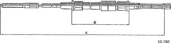 Cabor 10.740 - Тросик, cтояночный тормоз autospares.lv