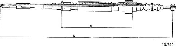 Cabor 10.742 - Тросик, cтояночный тормоз autospares.lv