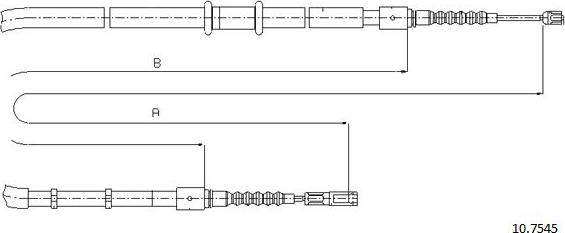 Cabor 10.7545 - Тросик, cтояночный тормоз autospares.lv