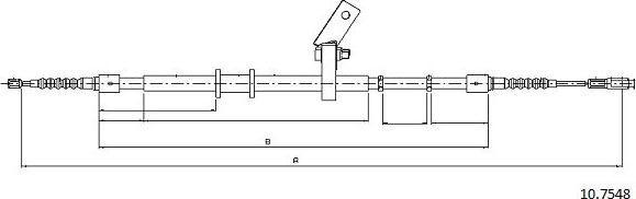 Cabor 10.7548 - Тросик, cтояночный тормоз autospares.lv