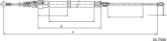 Cabor 10.7508 - Тросик, cтояночный тормоз autospares.lv