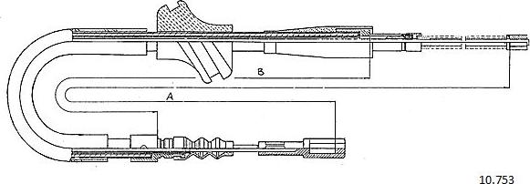 Cabor 10.753 - Тросик, cтояночный тормоз autospares.lv