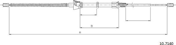 Cabor 10.7140 - Тросик, cтояночный тормоз autospares.lv