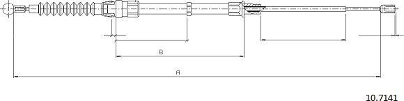 Cabor 10.7141 - Тросик, cтояночный тормоз autospares.lv