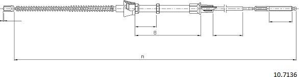 Cabor 10.7136 - Тросик, cтояночный тормоз autospares.lv